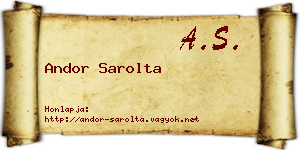 Andor Sarolta névjegykártya