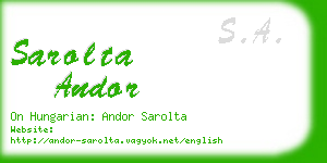 sarolta andor business card